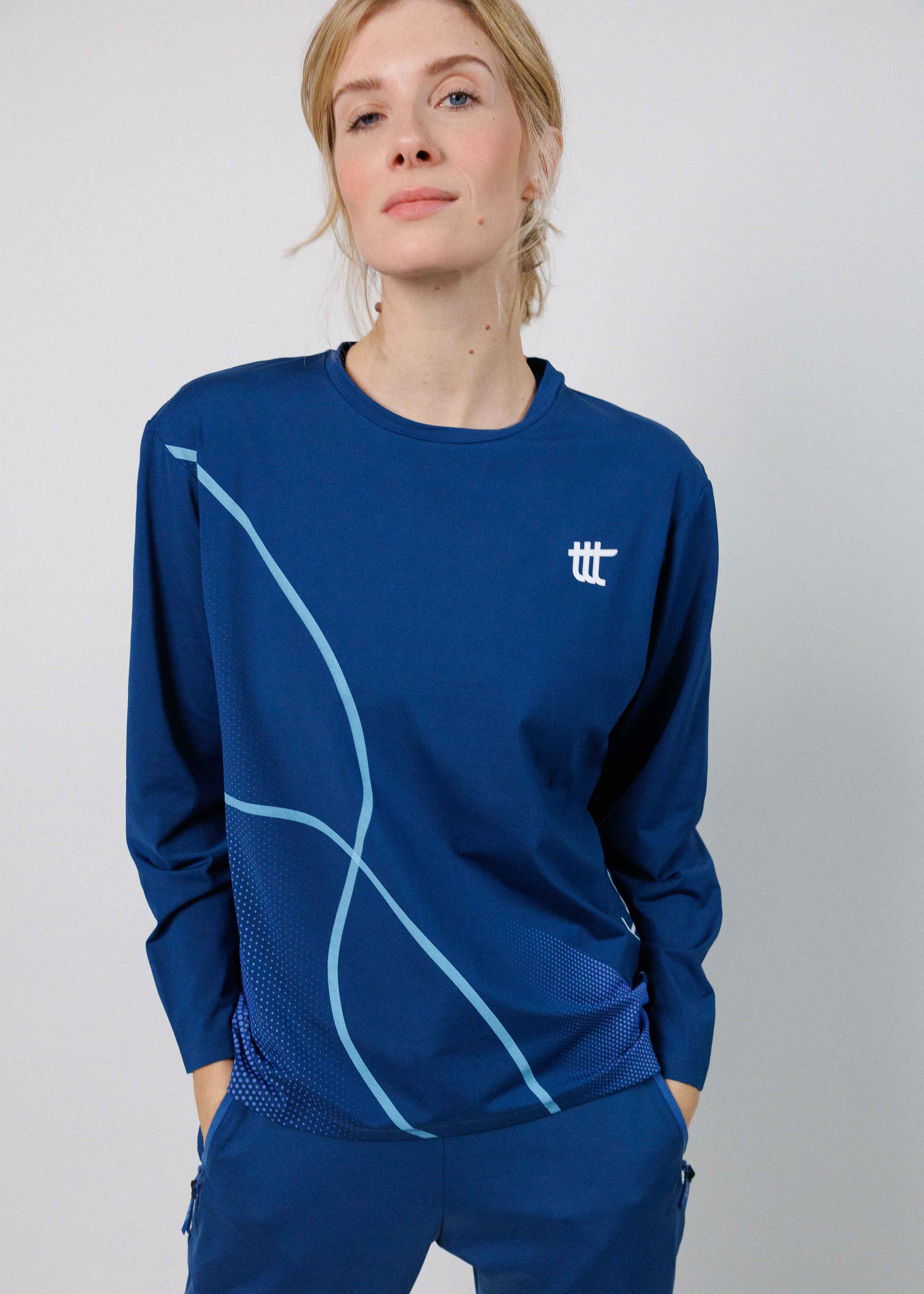 Pace Langarmshirt Damen Blau